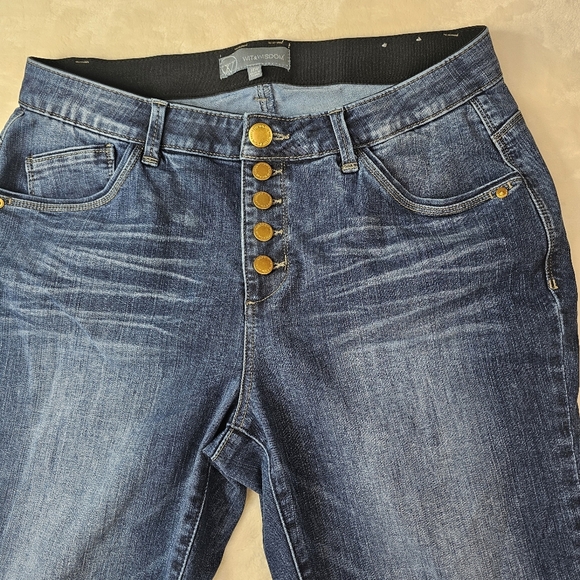 Wit & Wisdom Jeans 14W Women's Plus Denim Button Fly Straight Leg Stretch - Picture 2 of 12